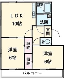 Ｍｕｓｅ．Ｋ 1階2LDKの間取り