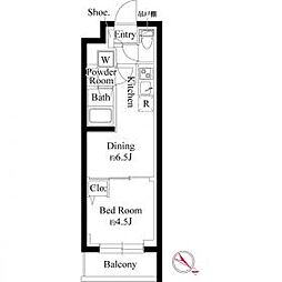 東京メトロ南北線 志茂駅 徒歩8分の賃貸マンション 1階1DKの間取り