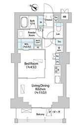 イストワール阿佐ヶ谷 4階1LDKの間取り