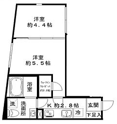 STRIPES東大井 3階2Kの間取り
