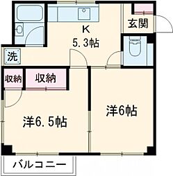 サンシティー立石 2階2Kの間取り