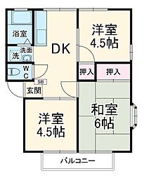 タウンハウスA 103 1階3DKの間取り
