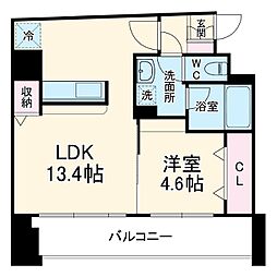 ＭＡＪＥＳＴＩＣ千葉みなと 6階1LDKの間取り