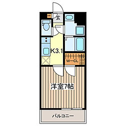 マインドフィールド新座駅南 2階1Kの間取り