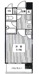 アーバイル三田慶大前 7階1Kの間取り