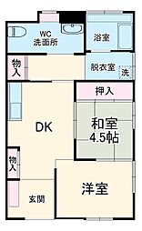 ＣＯＲＥ 1階2DKの間取り