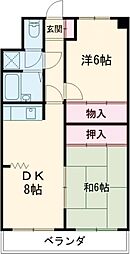 エスポワール篠崎 2DKの間取図画像