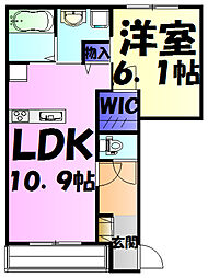 メゾン　エトワール 1階1LDKの間取り