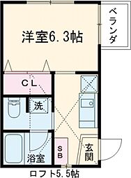 都営新宿線 一之江駅 徒歩7分の賃貸アパート 1階1Kの間取り
