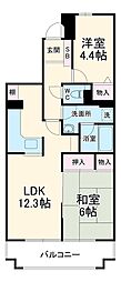 市公社ヒルズ南戸塚3号棟 2LDKの間取図画像