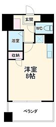 愛知高速東部丘陵線 はなみずき通駅 徒歩17分の賃貸マンション 3階ワンルームの間取り