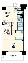 スカイグランデ津田沼 2LDKの間取図画像