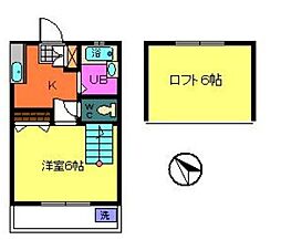 第2ユーキハイツ 1階1Kの間取り