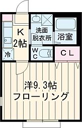 都営新宿線 一之江駅 徒歩10分の賃貸アパート 2階1Kの間取り
