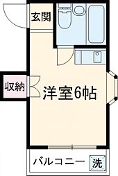 プチメゾン・ユリ ワンルームの間取図画像