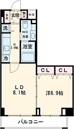 メゾンカルム西新宿 1LDKの間取図画像