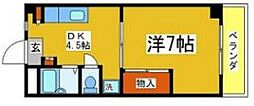 パレドール・2 1DKの間取図画像