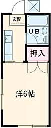 岡村ハイツ 1Kの間取図画像