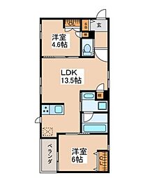 MAISON EXCIA 2LDKの間取図画像