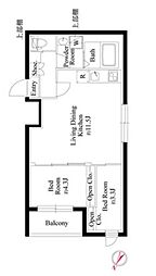 CASA PIAZZA杉並和田 2LDKの間取図画像