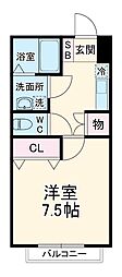 フォルトゥーナ 1Kの間取図画像
