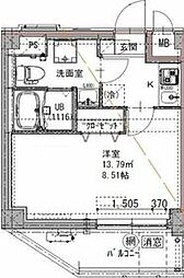 GENOVIA六町 1Kの間取図画像