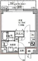 GENOVIA六町 1Kの間取図画像