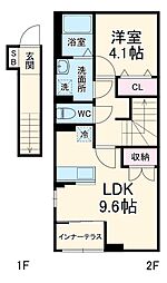多摩区長尾新築アパート(仮 1LDKの間取図画像