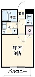 サンポート浅井 1Kの間取図画像