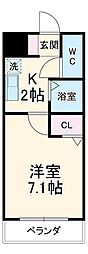 アネックス宝田 1Kの間取図画像
