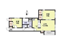 西東京市保谷町1丁目アパート 2LDKの間取図画像