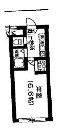 パークハイツ桃井 1Kの間取図画像