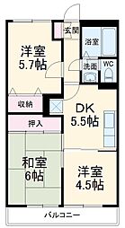 ヴァンベール 3DKの間取図画像