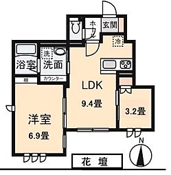 クレールムサシ 1SLDKの間取図画像