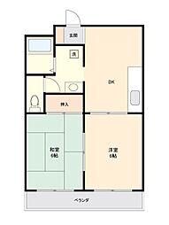 パレ・セーヴル 2DKの間取図画像