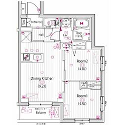 ガーラ・ステーション川崎久地 1DKの間取図画像