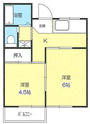 メゾン.ド.青山 2Kの間取図画像