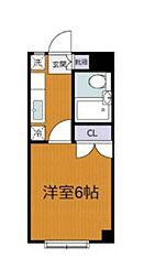 リュミエール多摩川 1Kの間取図画像