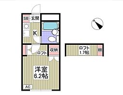 ハイツセルシオン ワンルームの間取図画像