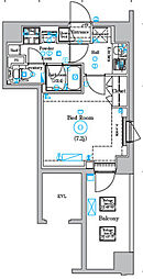 DIPS四ツ木 1Kの間取図画像