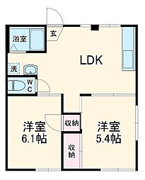 リブレス相模原 2LDKの間取図画像