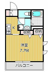 京成本線 実籾駅 徒歩5分の賃貸マンション 1階1Kの間取り