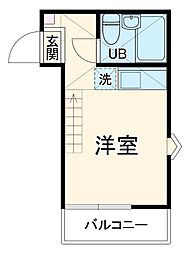 田名壱番館 ワンルームの間取図画像