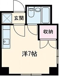 サニーハイツ 3階ワンルームの間取り