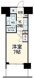 東急東横線 武蔵小杉駅 徒歩9分の賃貸マンション 5階1Kの間取り