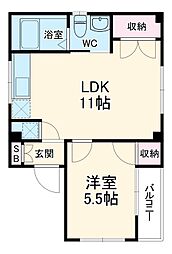 リッチハイツ南行徳II 201 2階1LDKの間取り
