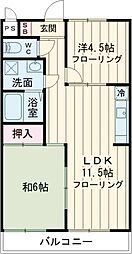 JR中央線 吉祥寺駅 徒歩6分の賃貸マンション 3階2LDKの間取り