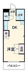 名古屋市営東山線 藤が丘駅 徒歩9分の賃貸マンション 1階1DKの間取り