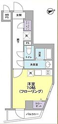 京王井の頭線 富士見ヶ丘駅 徒歩3分の賃貸マンション 3階ワンルームの間取り