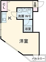 京成本線 京成津田沼駅 徒歩6分の賃貸マンション 3階ワンルームの間取り